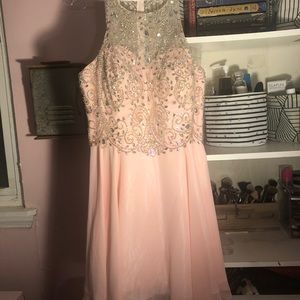 Rhinestone embellished baby pink dress
